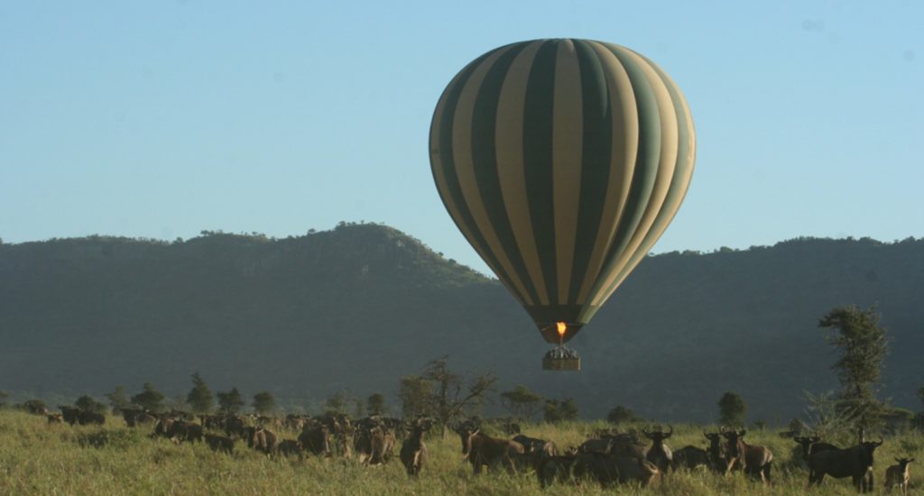 Hot air balloon over the Serengeti